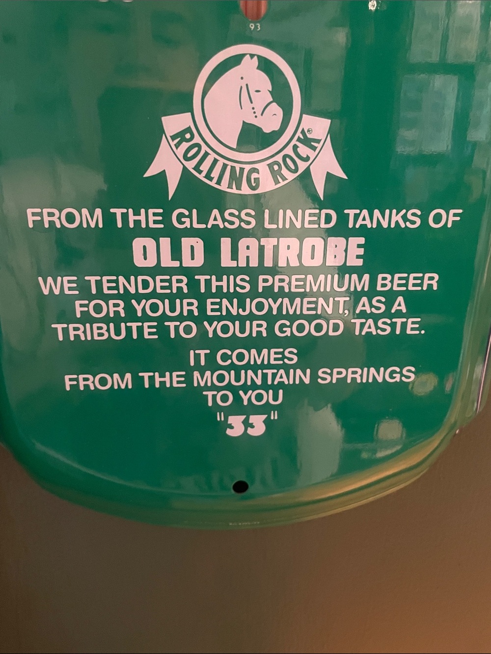 Rolling Rock Green Metal Thermometer Sign - Picture 3 of 5